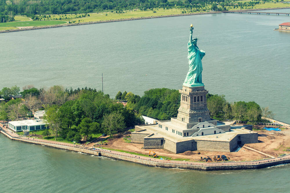 statue of liberty above view