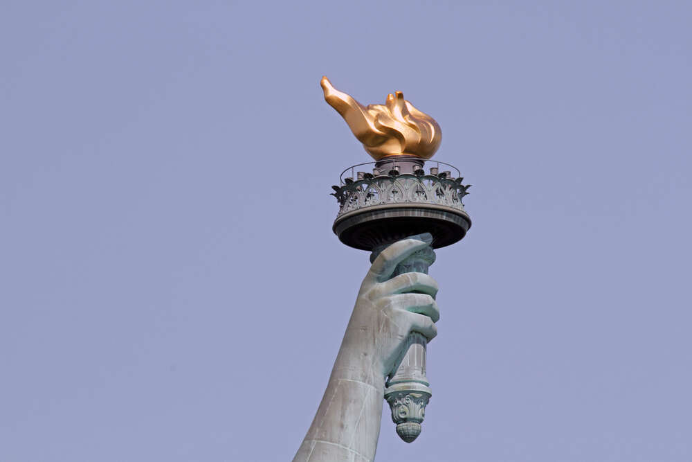 The torch of the Statue of Liberty