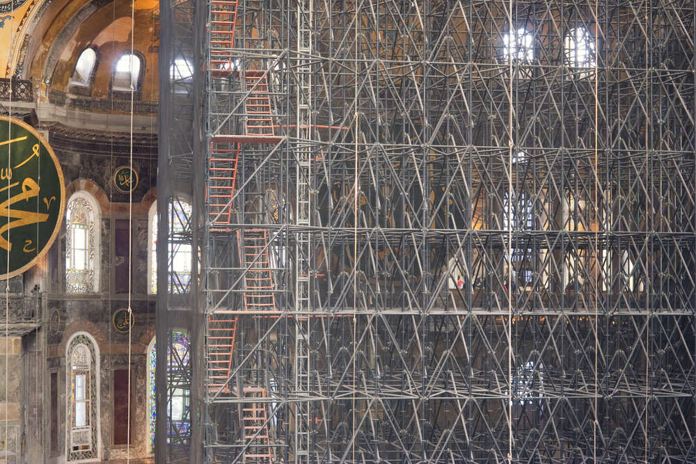 Restoration and Scaffolding in Mosque